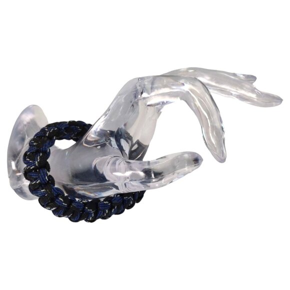 Handmade Paracord Survival Bracelet With Buckle Blue & Black 8"Bracelet Accessor - Picture 1 of 7